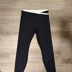 Black and White Cross over leggings 7/8 length everyday soft